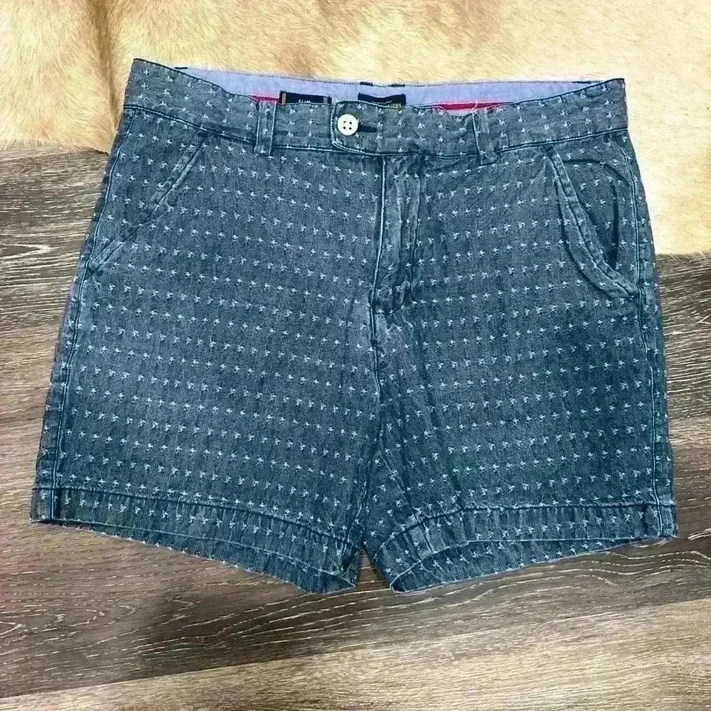 CPO Provisions Shorts Mens 33 Blue/Gray Chino Cotton Preppy Ship Pocket Mens